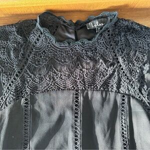 Lulu's Black Lace Mini Dress